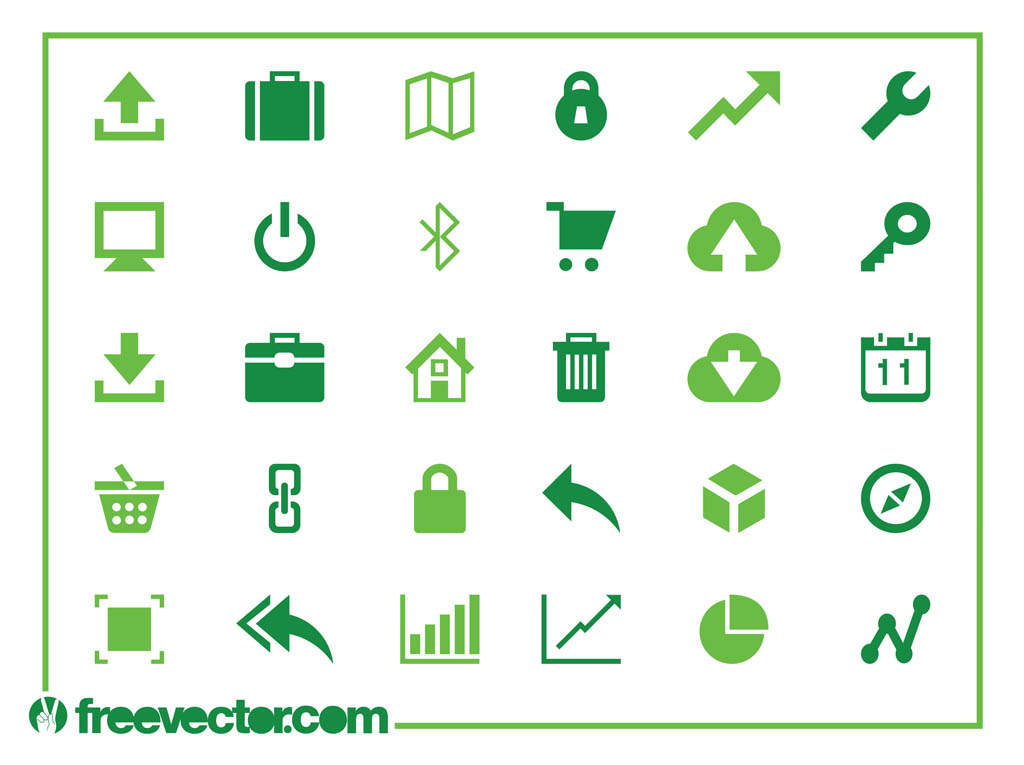 Technology Web Icons Vector Free