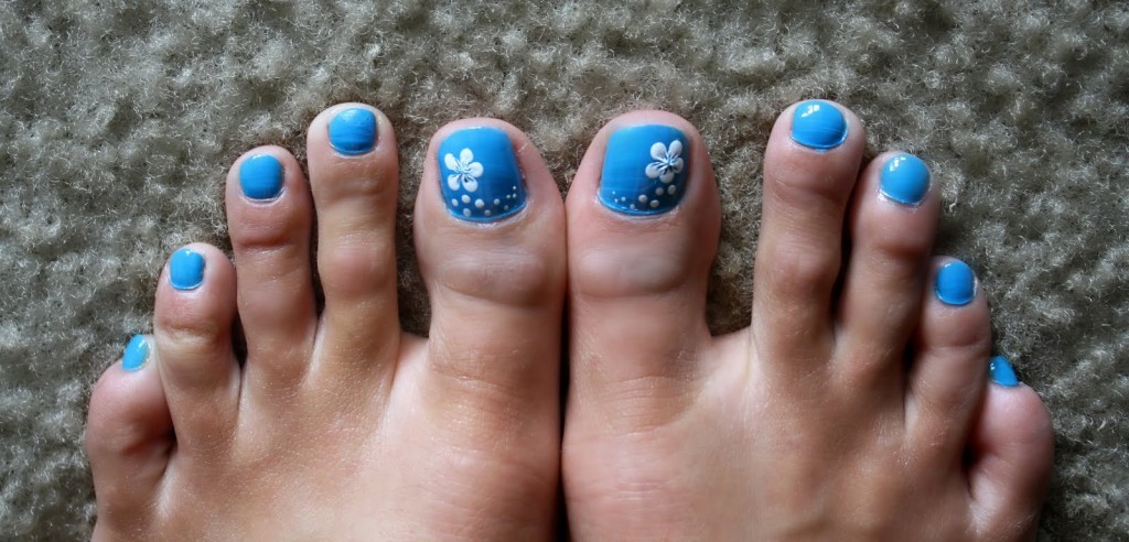 14 Blue Toe Nail Flower Designs Images