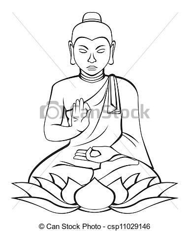 12 EPS Vector Buddha Drawings Images