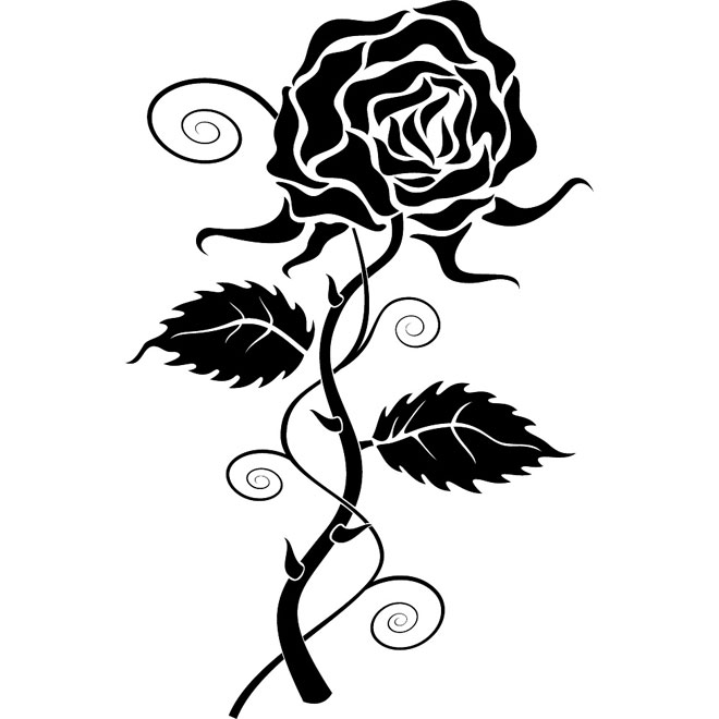free black and white clip art roses - photo #49