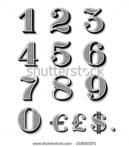Vintage Antique Numbers Fonts Vintage Antique Numbers Fonts
