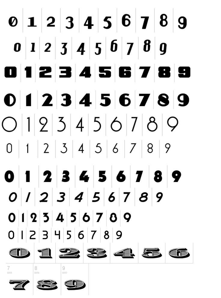 Vintage Number Fonts Tattoo Vintage Number Fonts Tattoo