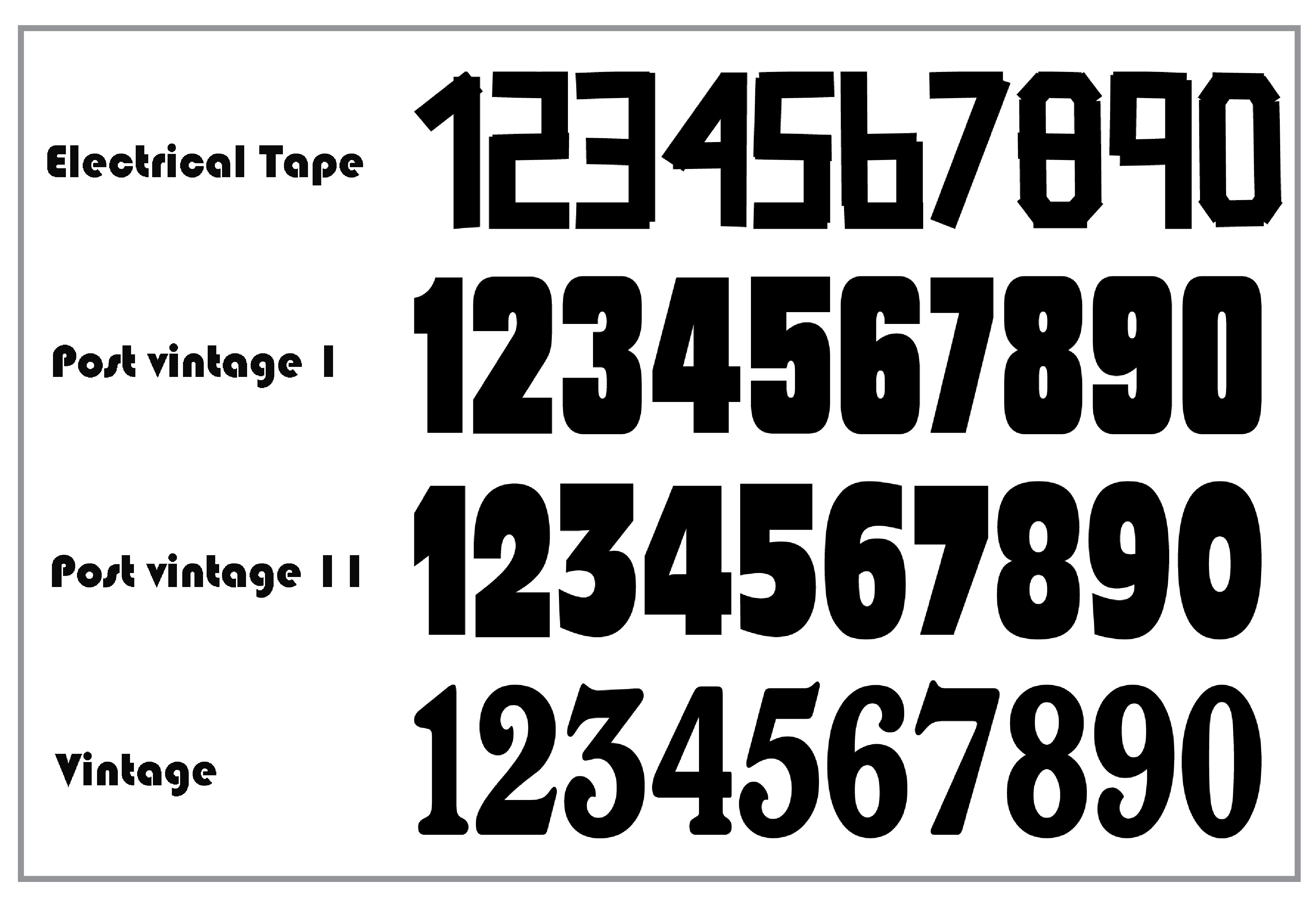 Vintage Racing Number Fonts Vintage Racing Number Fonts
