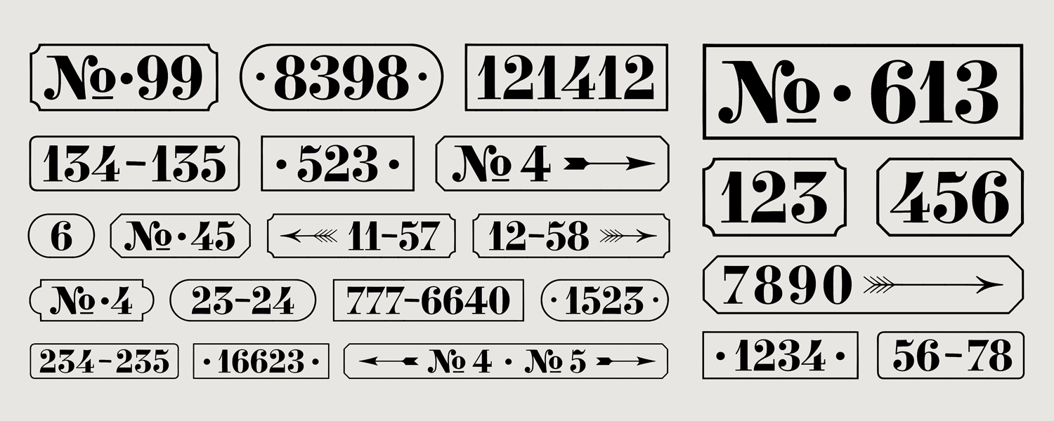 Vintage Typography Number Fonts