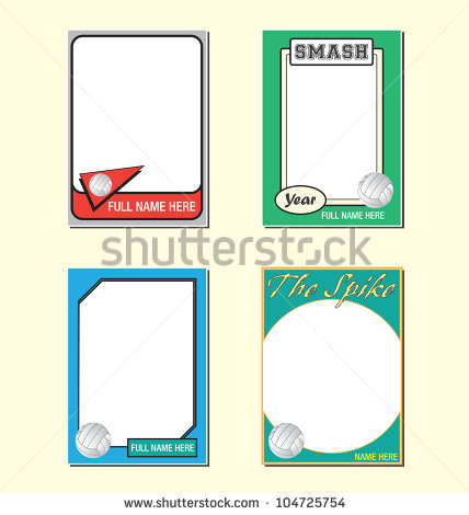 Volleyball Trading Card Templates Volleyball Trading Card Templates