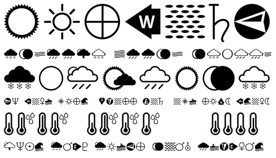 Weather Symbols and Fonts