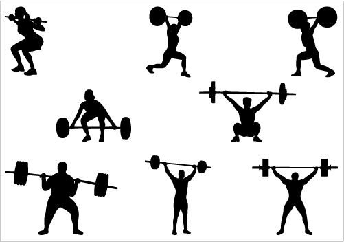 16 Woman Weight Training Vector Images