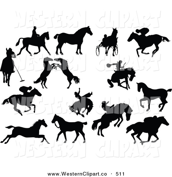 Western Horse Silhouette Clip Art