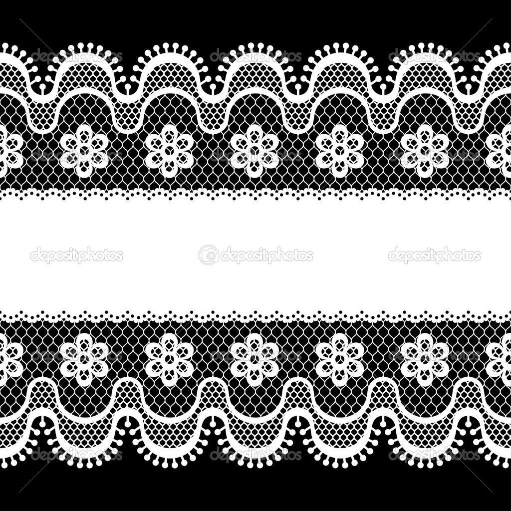 White Lace Border Vector