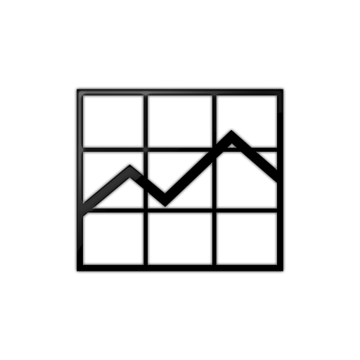 White Line Graph Icon White Line Graph Icon