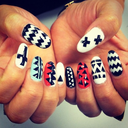 11 Black And White Cross Nail Designs Images