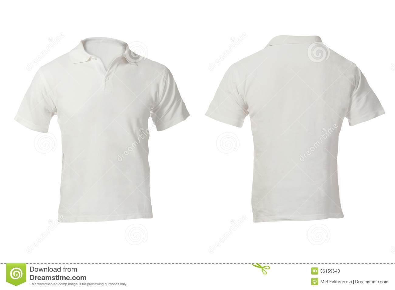 White Polo Shirt Front and Back