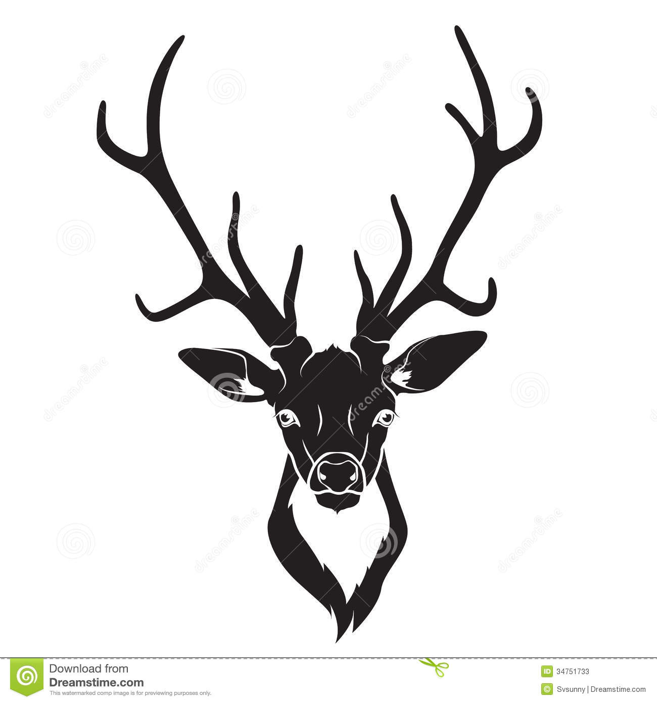 Whitetail Deer Head Silhouette