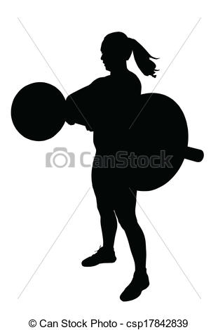 Women Weight Lifting Silhouette Clip Art