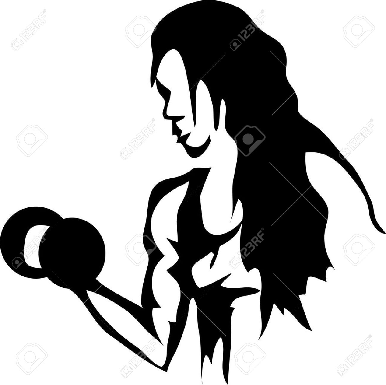 Women Weight Lifting Silhouette Clip Art