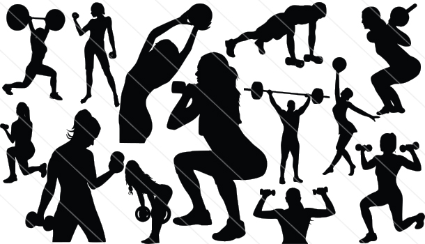 Women Working Out Silhouette