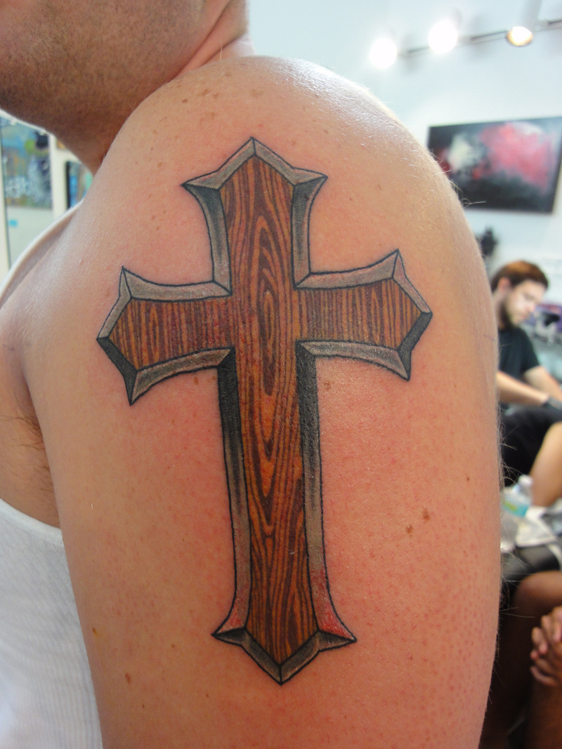 Wooden Cross Tattoo Designs