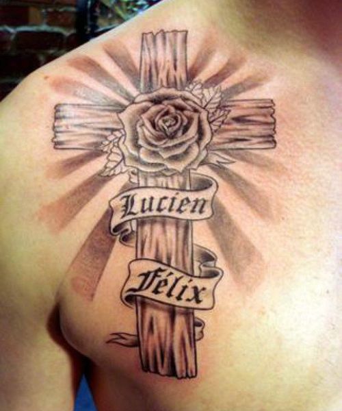 Wooden Cross Tattoo Designs