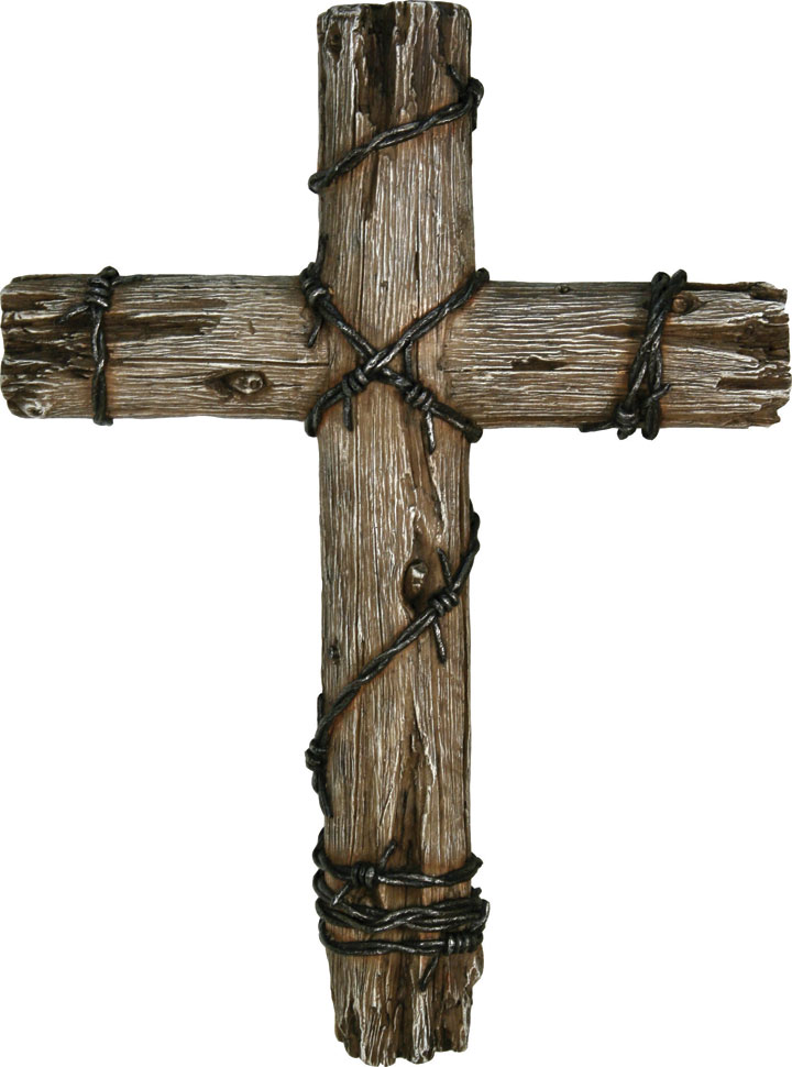 Wooden Cross with Barbed Wire Wooden Cross with Barbed Wire
