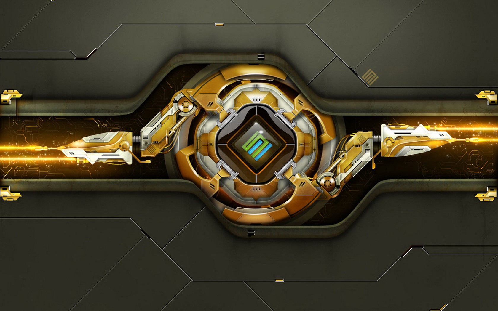 3D Abstract Black and Gold