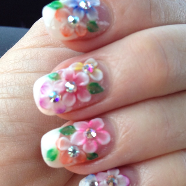 3D Flower Nail Design