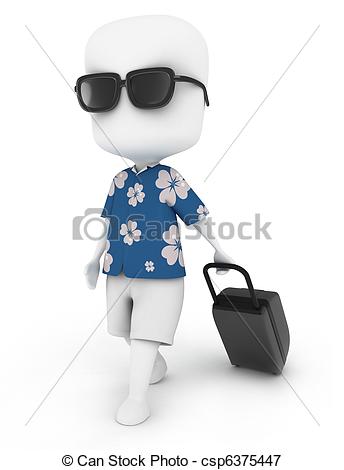 3D Man Clip Art Summer