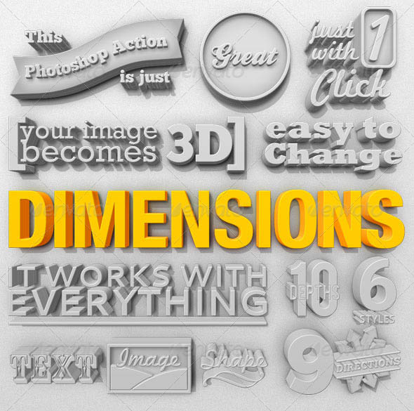 3D Photoshop Action Generator Dimensions 3D Photoshop Action Generator Dimensions