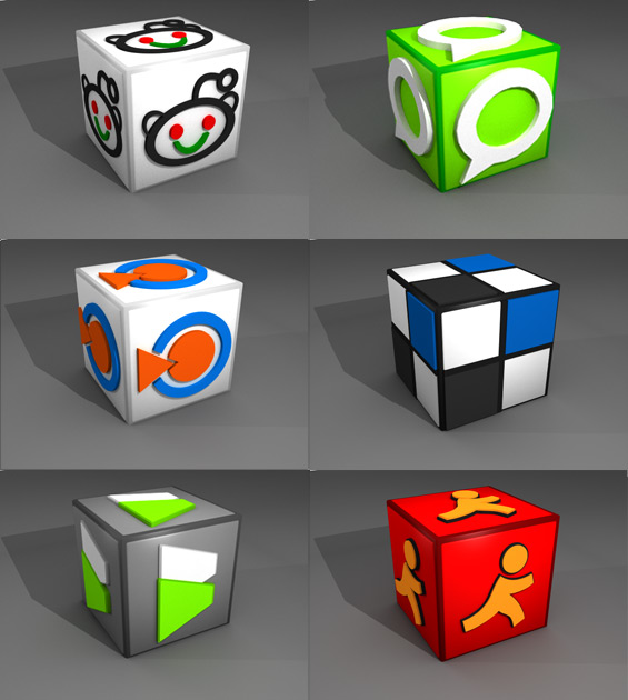 3D Social Media Icons Set 3D Social Media Icons Set