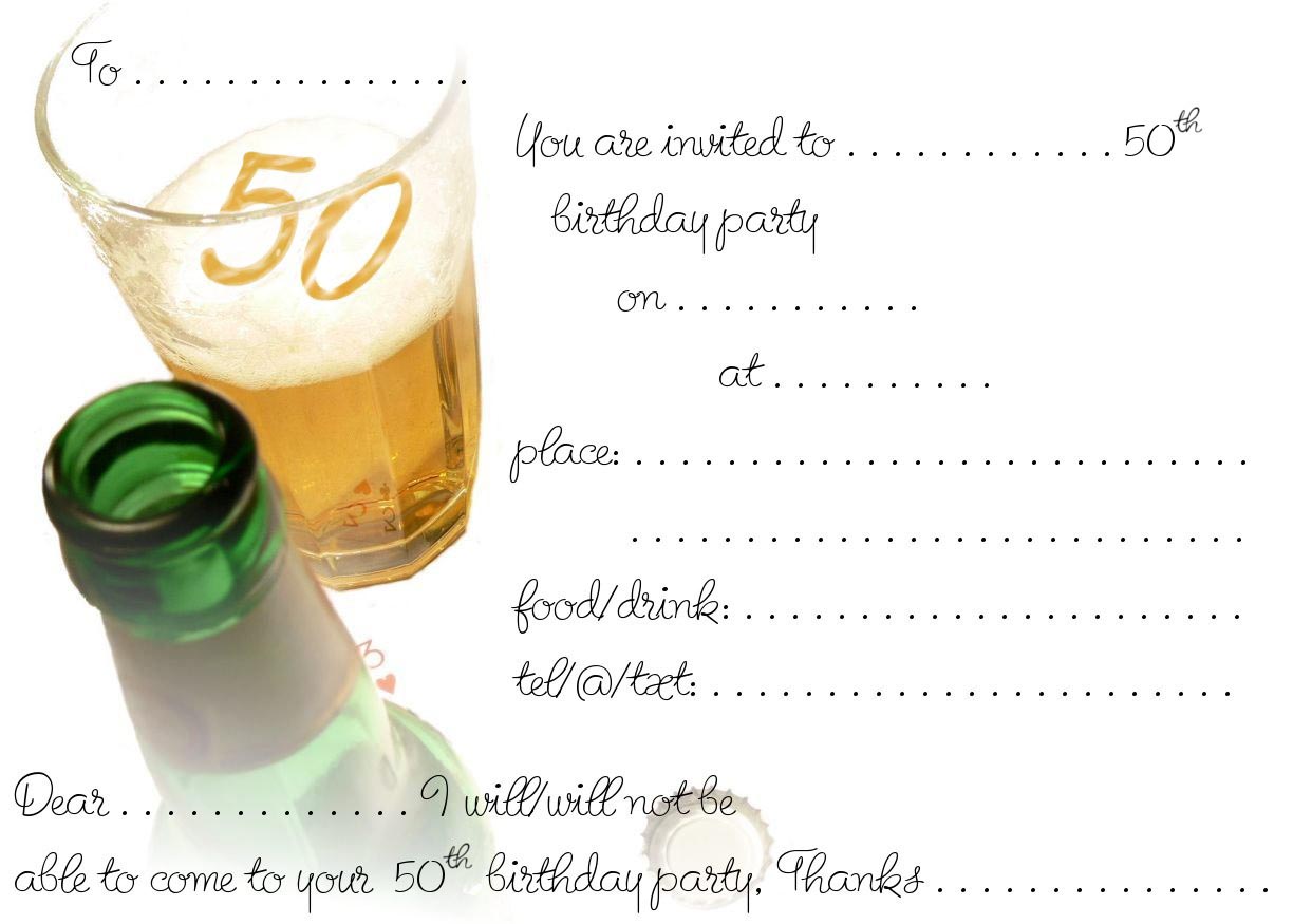 50th Birthday Party Invitations Printable