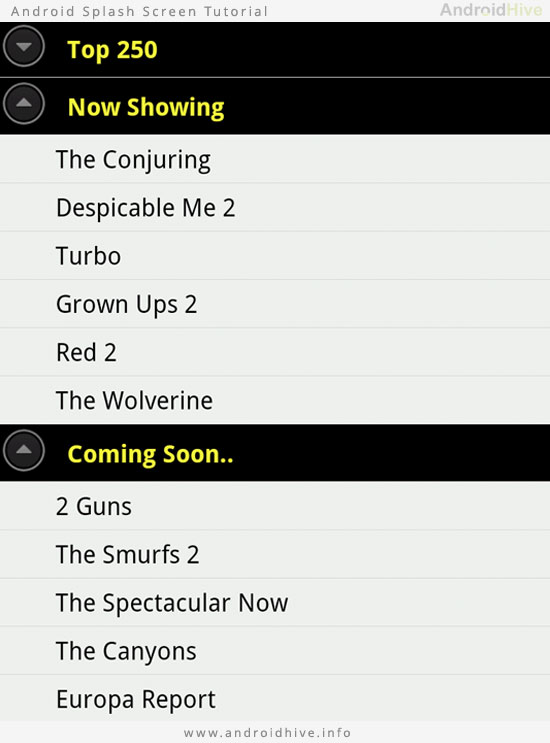 Android Expandable List View Android Expandable List View