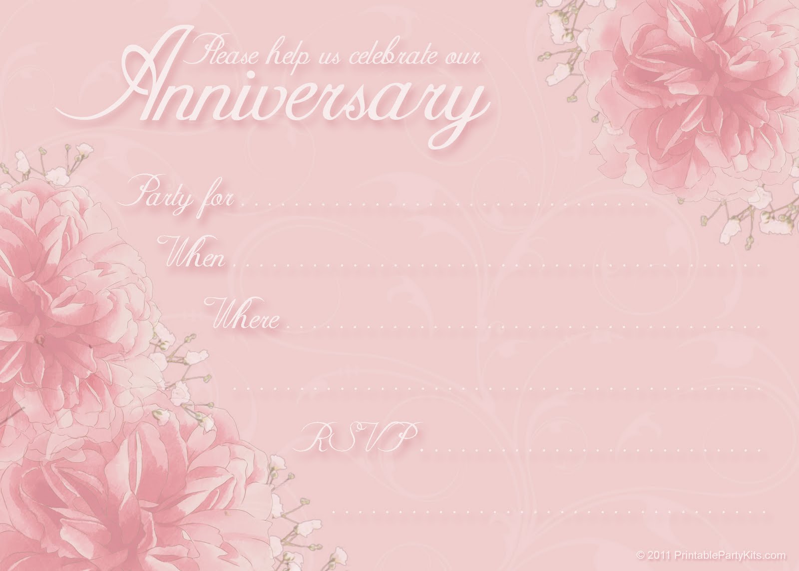 Anniversary Party Invitations Templates Free