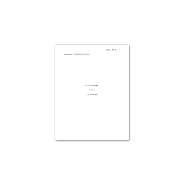 APA Cover Page Template Word