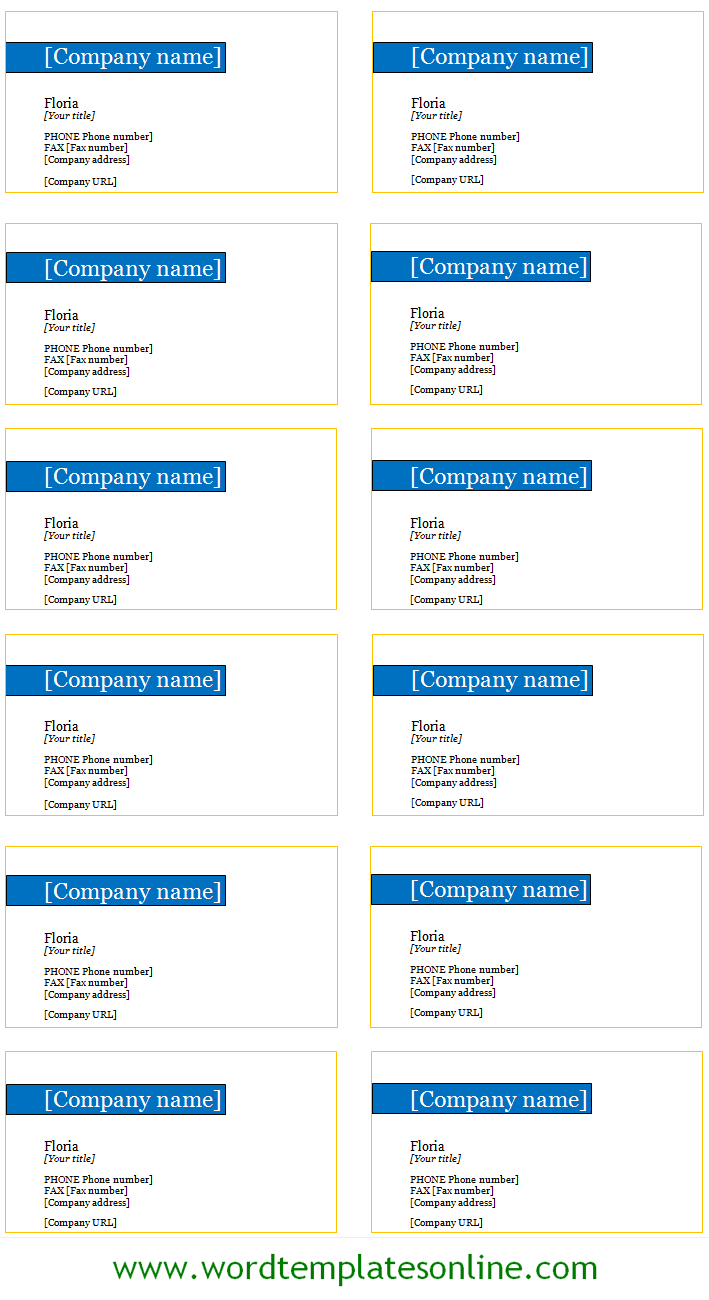 Avery Business Card Template Word Avery Business Card Template Word