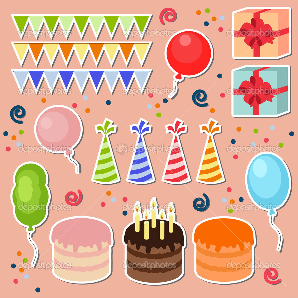 Birthday Elements Vector Birthday Elements Vector