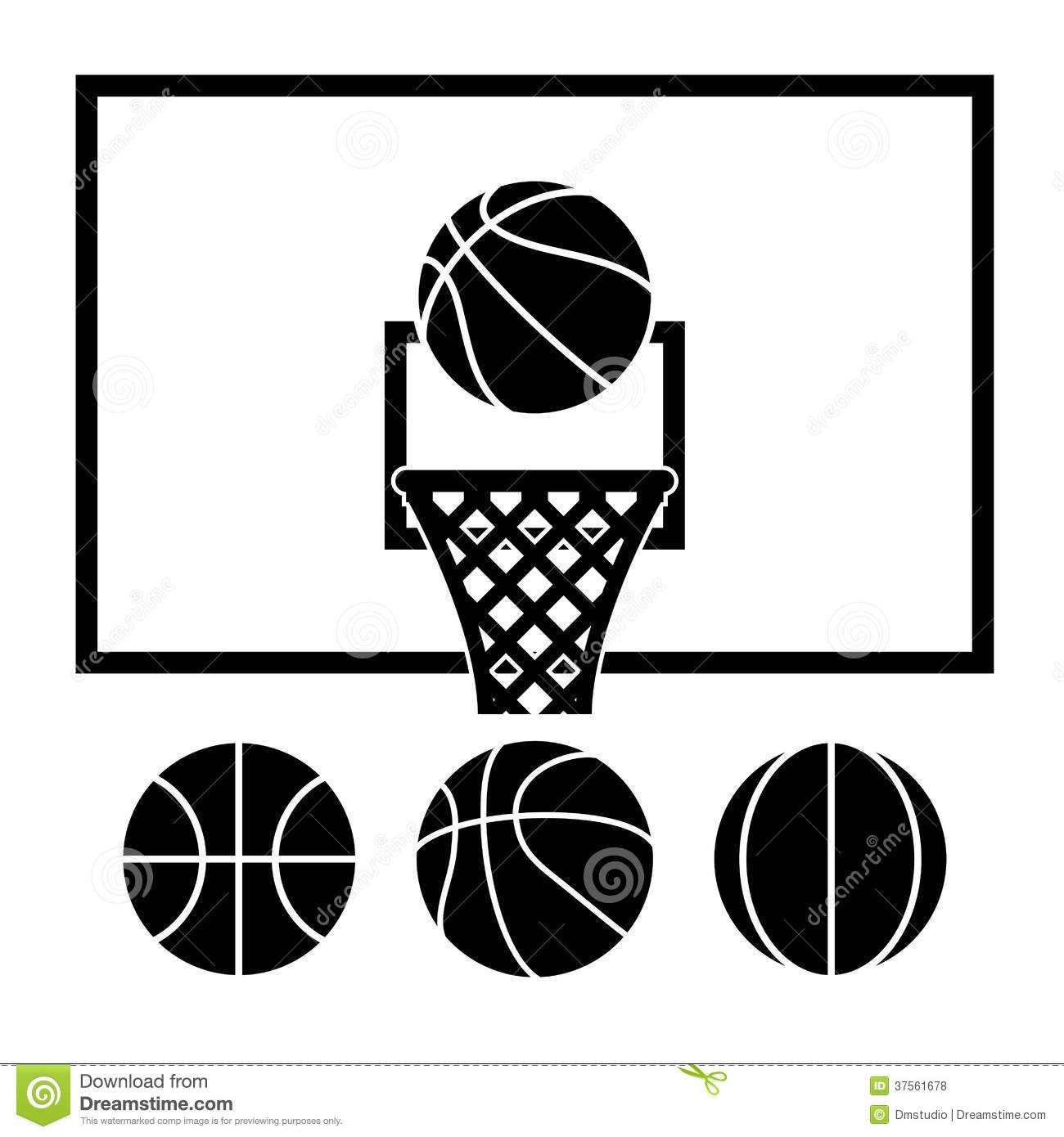 Black and White Basketball Net Vector