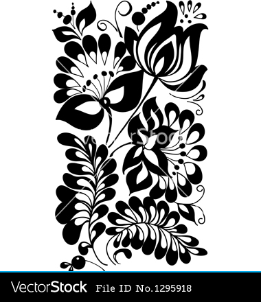 Black and White Flower Vector Art