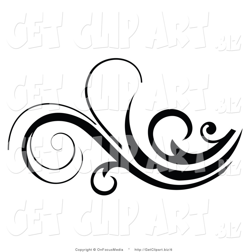 Black and White Scroll Clip Art Free