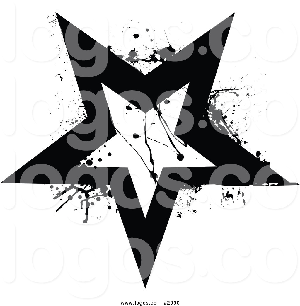 Black and White Star Vector
