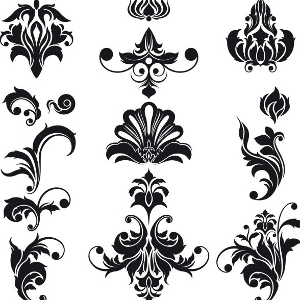 Black and White Vintage Floral Pattern Vector Black and White Vintage Floral Pattern Vector