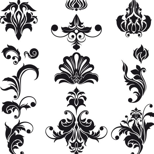 Black and White Vintage Floral Pattern Vector