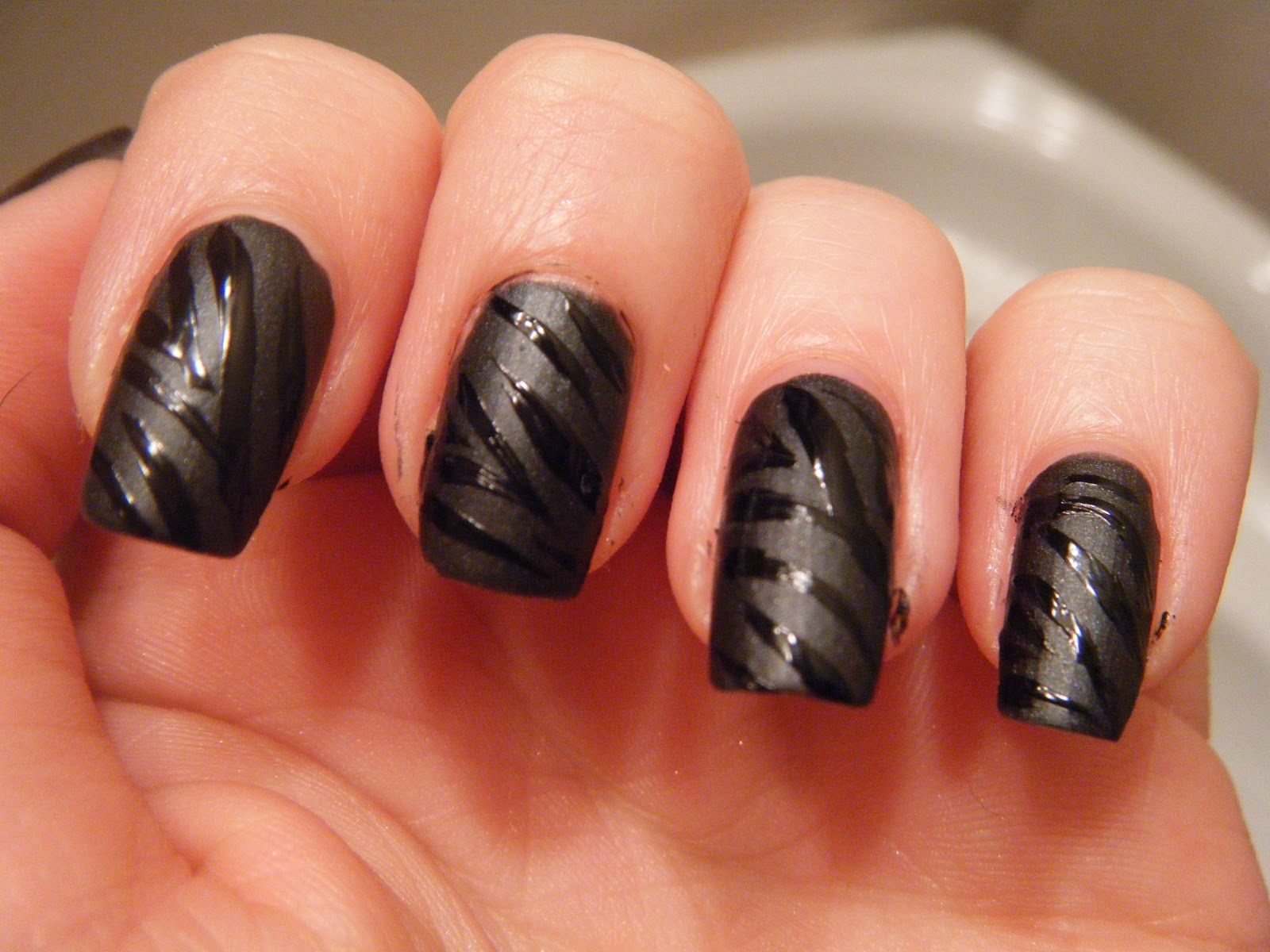 Black Matte Nail Polish Designs