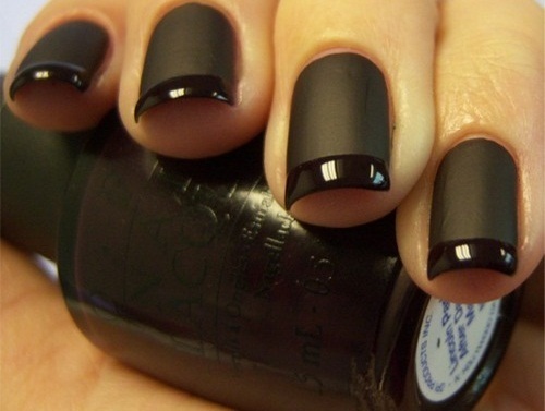 12 Matte Black Nail Designs Images