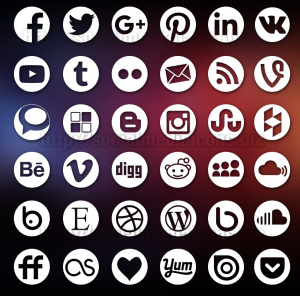 Black Round Social Media Icons
