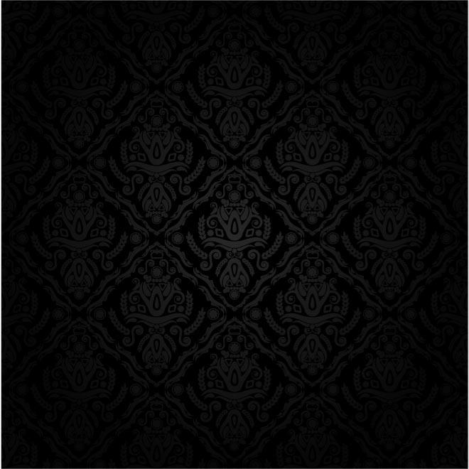 Black Vintage Flower Vector