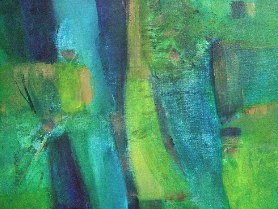 Blue and Green Abstract Art Painting