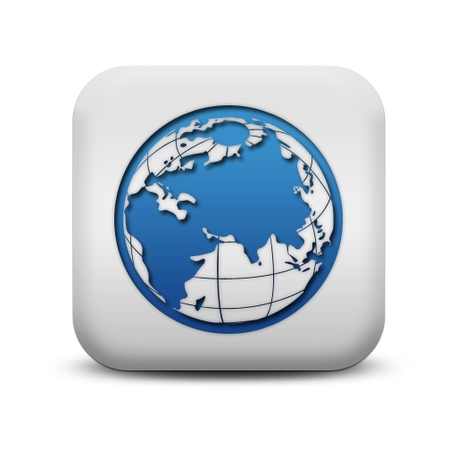 Blue and White Globe Icon