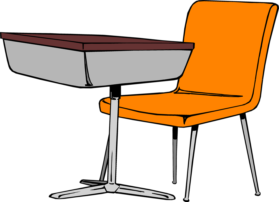 Cartoon School Desk and Chair