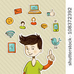 Cartoon Social Media Icon