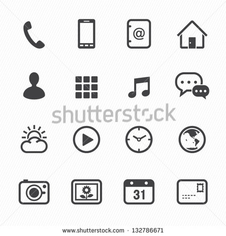 Cell Phone Icon Vector White