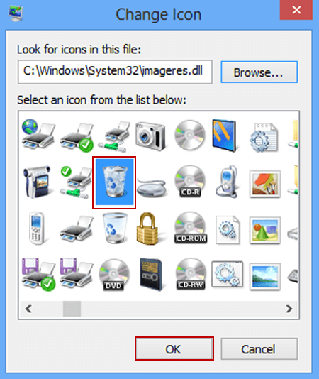 Change Windows 8 Recycle Bin Icon